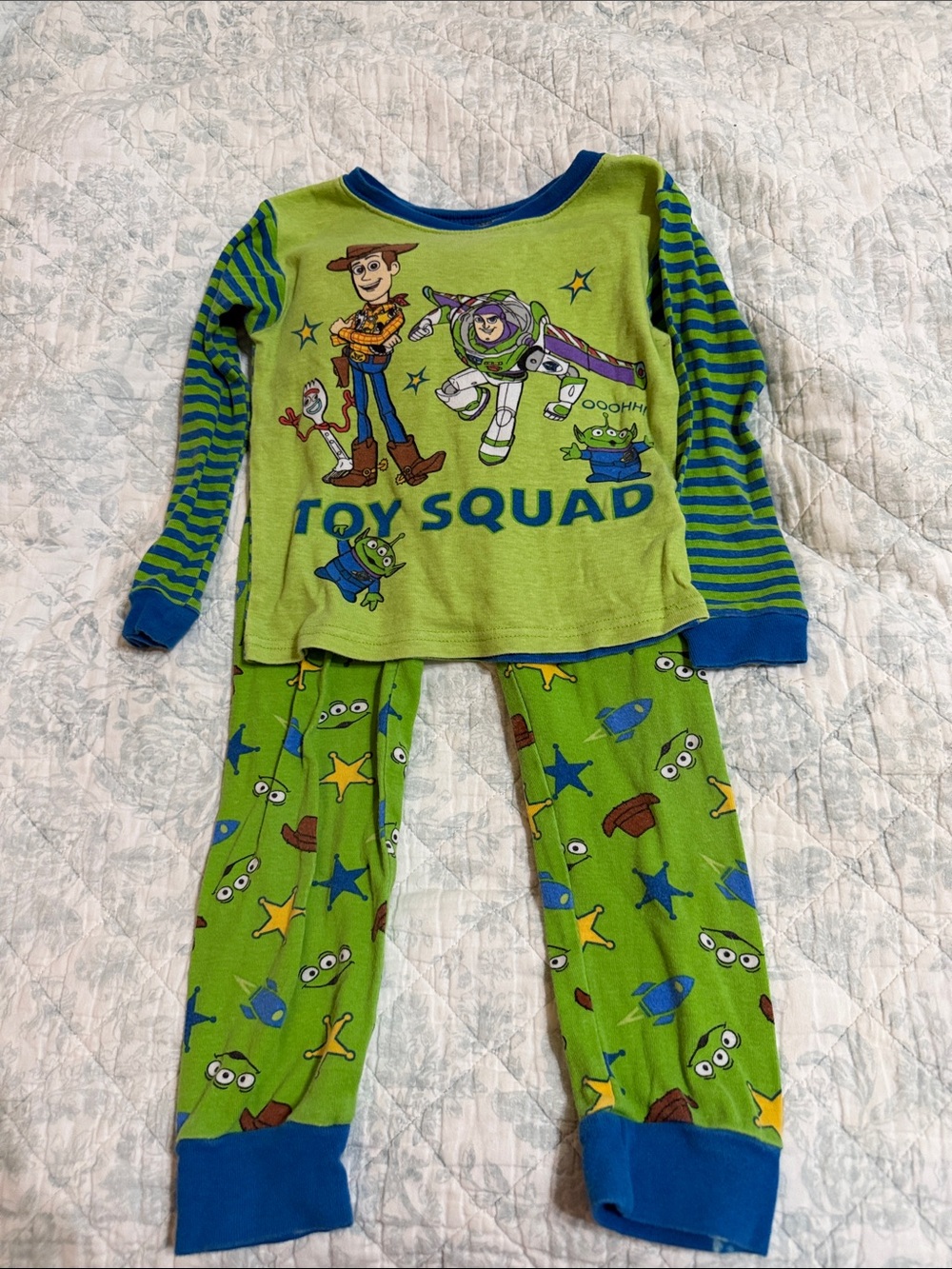 Disney Green and Blue Toy Story 'Toy Squad' Kids Pajama Set